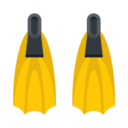 diving flippers flat clipart vector illustrationのイラスト素材