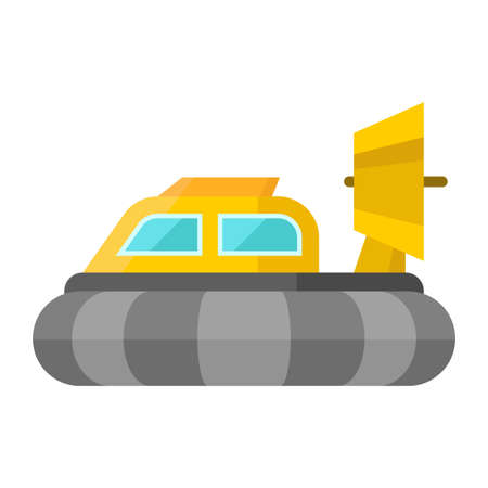 hovercraft flat clipart vector illustrationのイラスト素材