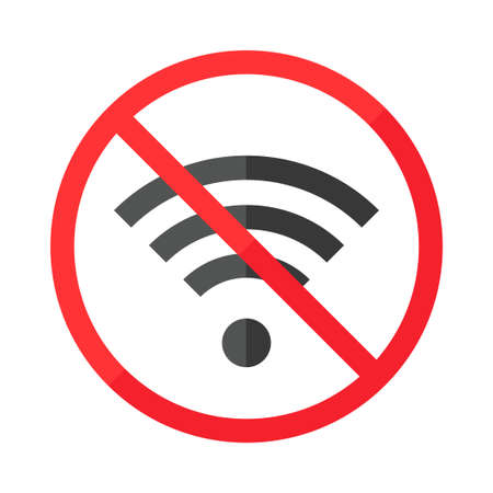 no wifi flat clipart vector illustrationのイラスト素材