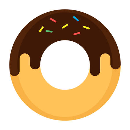 donut flat clipart vector illustrationのイラスト素材