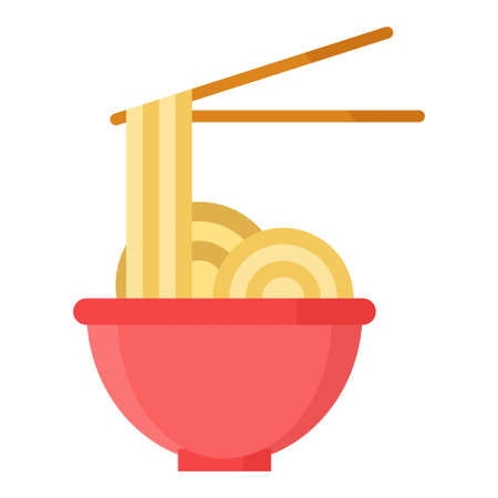 noodles flat clipart vector illustrationのイラスト素材