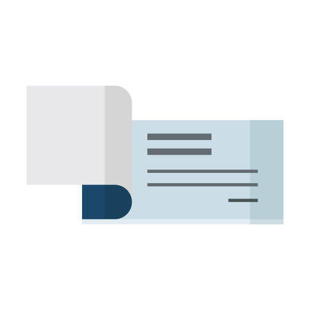 cheque flat clipart vector illustrationのイラスト素材