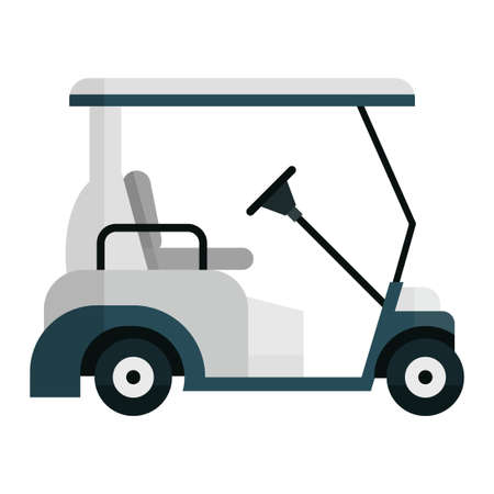 golf cart flat clipart vector illustrationのイラスト素材