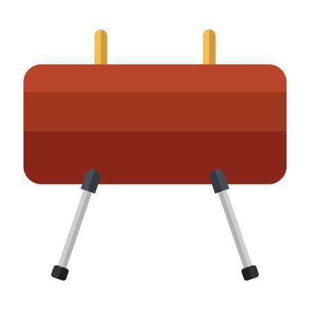 gymnastics vaulting horse flat clipart vector illustrationのイラスト素材