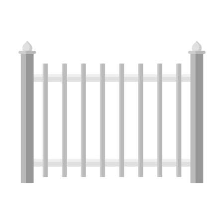 metal fence flat clipart vector illustrationのイラスト素材