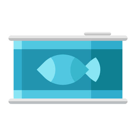 tuna can flat clipart vector illustrationのイラスト素材