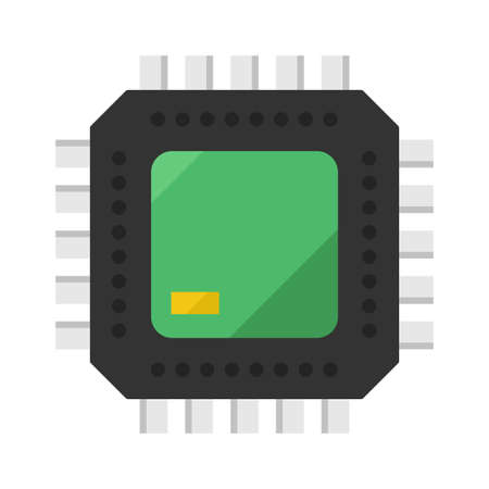 microchip flat clipart vector illustrationのイラスト素材