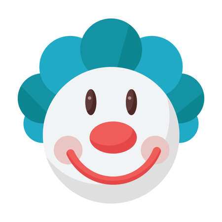 clown face flat clipart vector illustrationのイラスト素材
