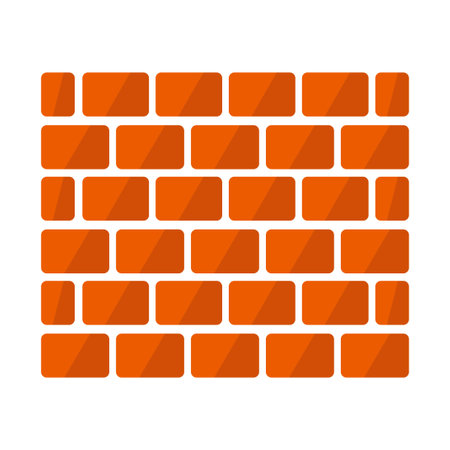 brick wall flat clipart vector illustrationのイラスト素材