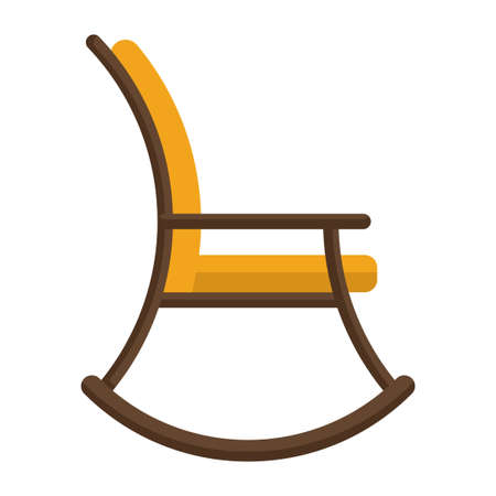 rocking chair flat clipart vector illustrationのイラスト素材