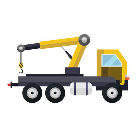 truck crane flat clipart vector illustrationのイラスト素材