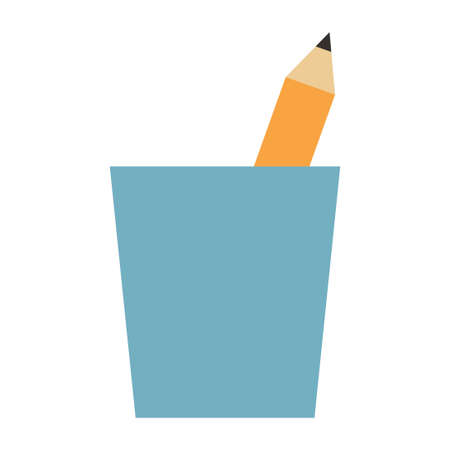 glass with pencil clip art vector illustrationのイラスト素材