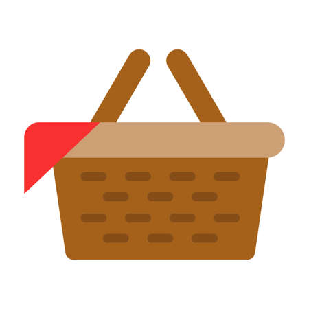 picnic basket clip art vector illustrationのイラスト素材