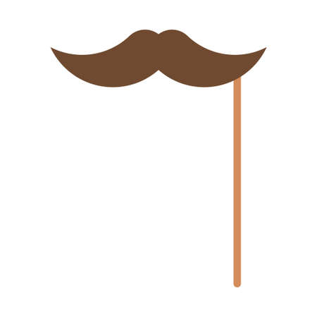 mustache on stick clip art vector illustrationのイラスト素材