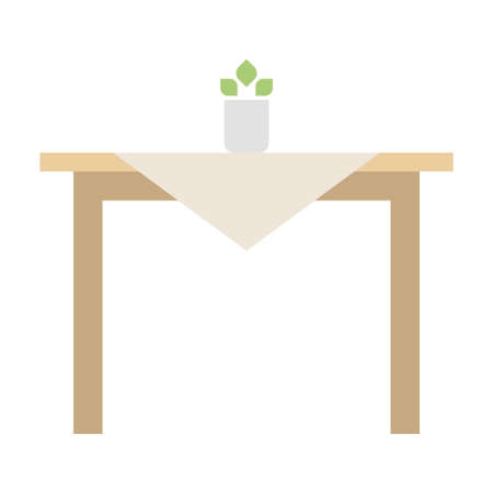 dining table flat clip-art vector illustrationのイラスト素材