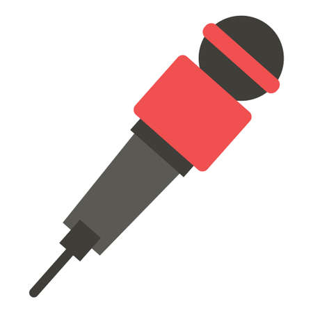 press microphone flat clip-art vector illustrationのイラスト素材