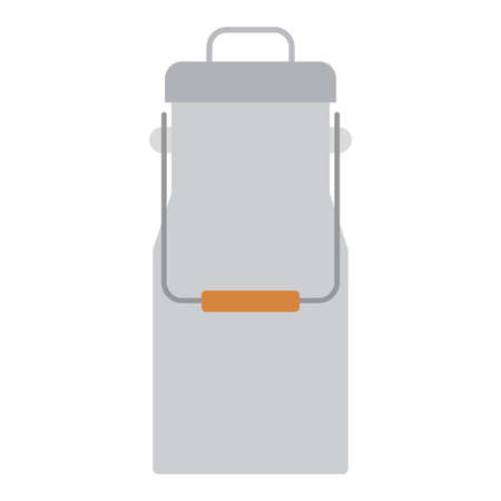 milk can flat clip art vector illustrationのイラスト素材