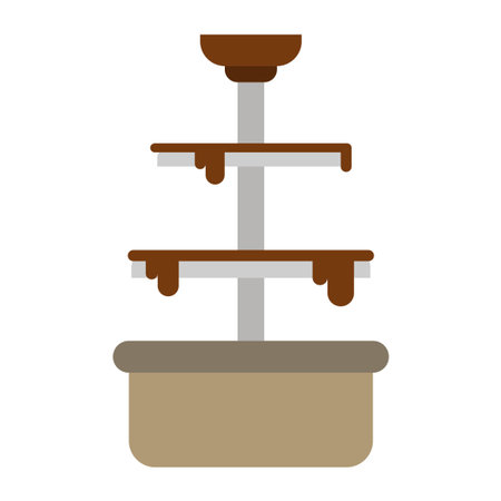 chocolate fountain flat clip-art vector illustrationのイラスト素材