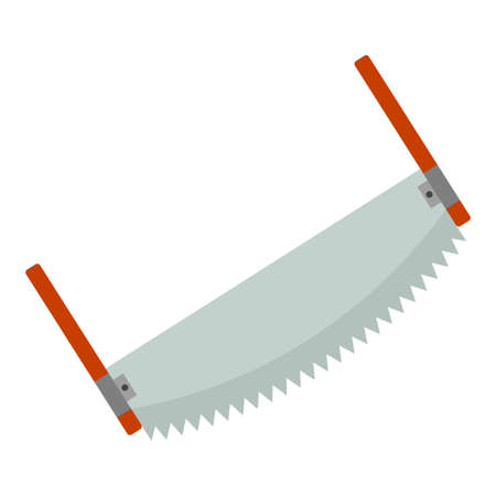 saw two hand flat clip-art vector illustrationのイラスト素材