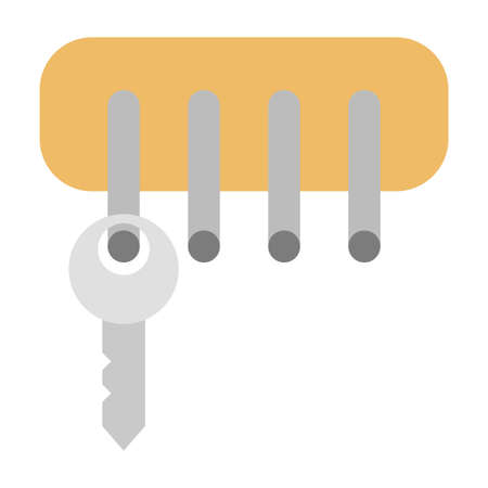 key hanger flat clip-art vector illustrationのイラスト素材