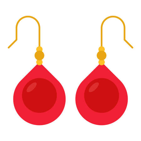 earrings flat clip art vector illustrationのイラスト素材