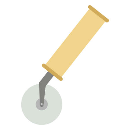 pizza slicer flat clip-art vector illustrationのイラスト素材