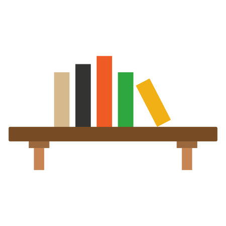 book shelf flat clip-art vector illustrationのイラスト素材