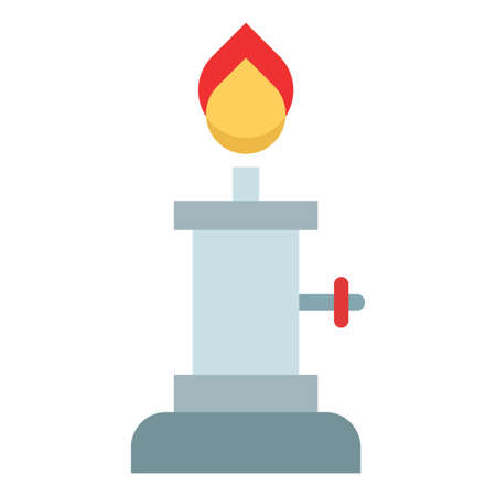 laboratory burner flat clip-art vector illustrationのイラスト素材