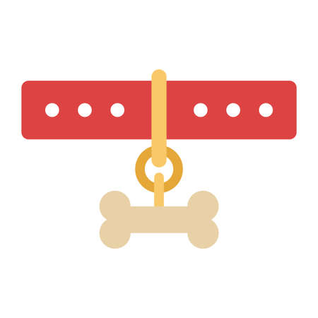dog collar flat clip-art vector illustrationのイラスト素材