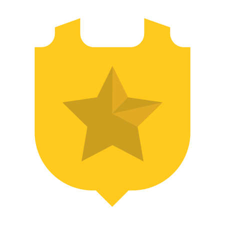 police badge flat clip-art vector illustrationのイラスト素材