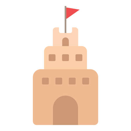 sand castle flat clip-art vector illustrationのイラスト素材