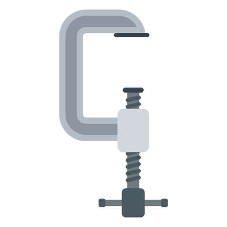c clamp flat clip-art vector illustrationのイラスト素材