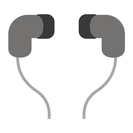 earphone flat clipart vector illustrationのイラスト素材