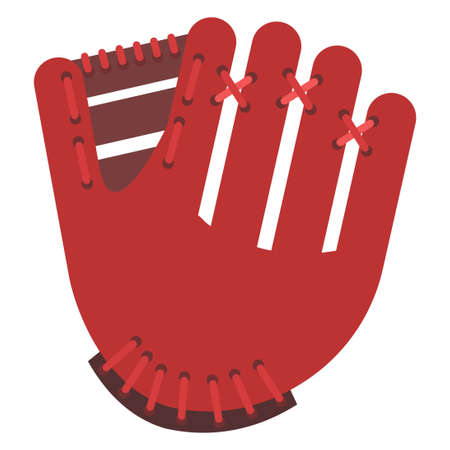 baseball glove flat clipart vector illustrationのイラスト素材