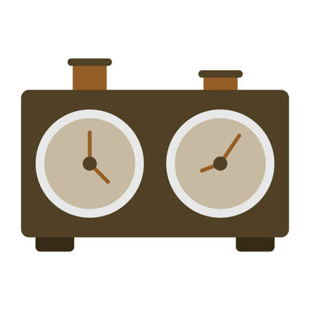 chess clock flat clipart vector illustrationのイラスト素材