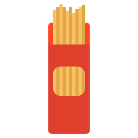 spaghetti package flat clipart vector illustrationのイラスト素材
