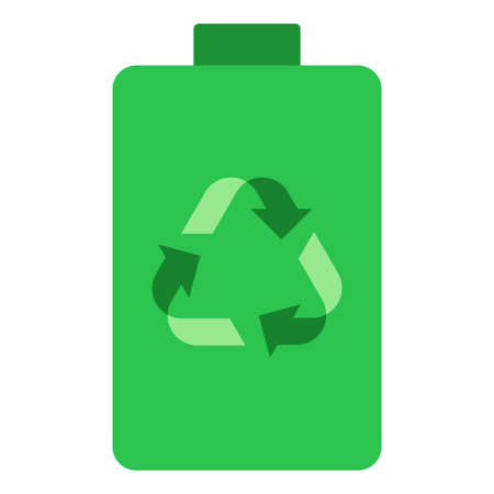 recycle battery flat clip art vector illustrationのイラスト素材