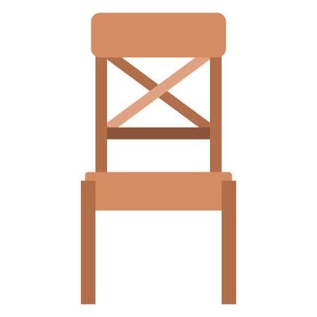 wooden chair flat clipart vector illustrationのイラスト素材