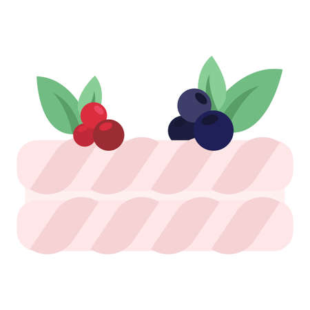 pavlova cake flat clip art vector illustrationのイラスト素材
