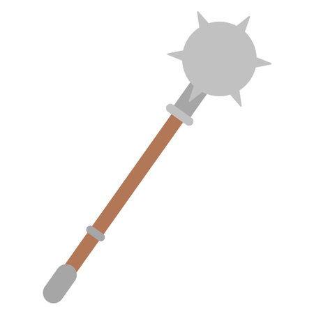 medieval mace flat clip art vector illustrationのイラスト素材