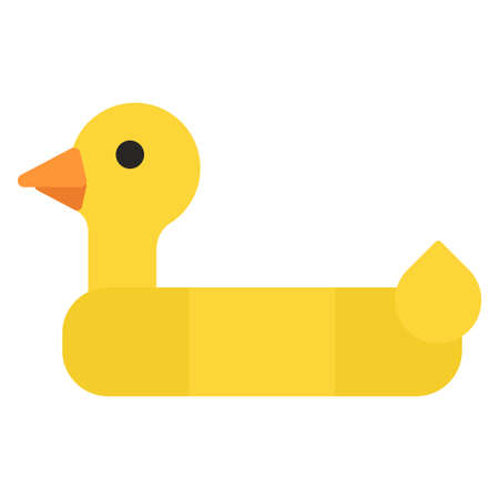 swim ring duck flat clipart vector illustrationのイラスト素材