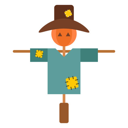 scarecrow flat clipart vector illustrationのイラスト素材