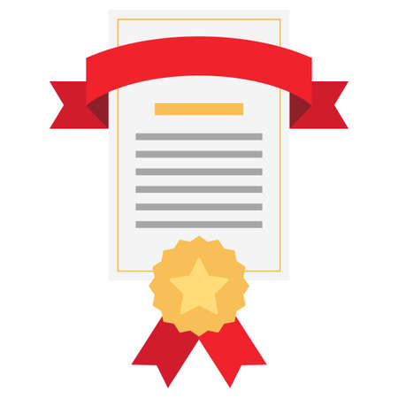 certificate flat clip art vector illustrationのイラスト素材