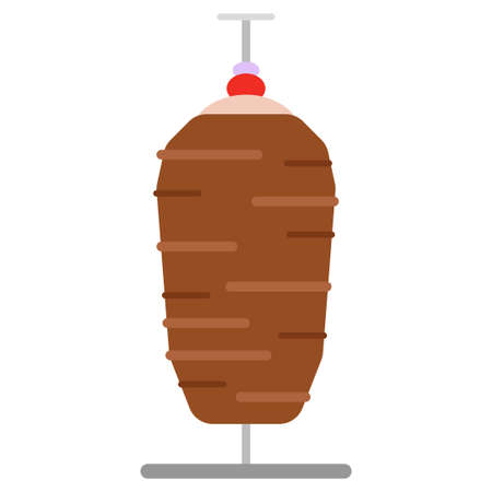 doner kebab on pole flat clipart vector illustrationのイラスト素材
