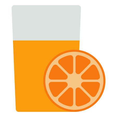 orange fresh juice flat clipart vector illustrationのイラスト素材