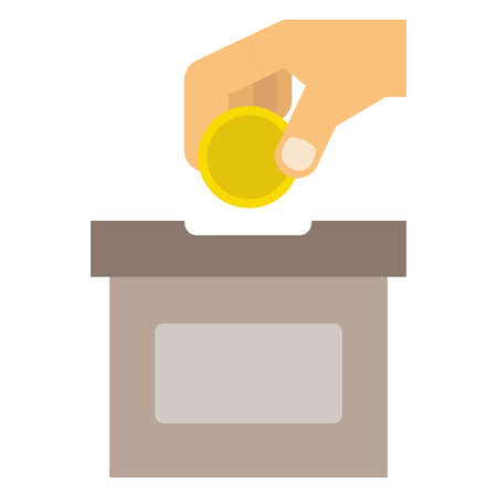Money box donate flat clipart vector illustrationのイラスト素材