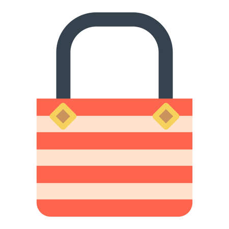 beach bag flat clipart vector illustrationのイラスト素材