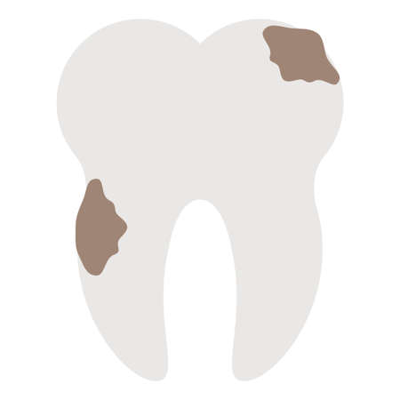 tooth caries flat clipart vector illustrationのイラスト素材