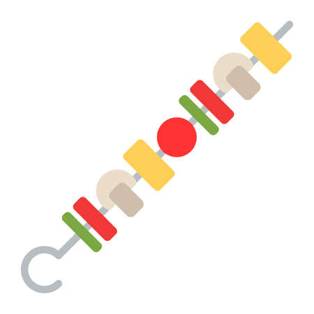 vegetable kebab flat clipart vector illustrationのイラスト素材
