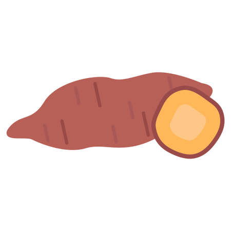 sweet potato flat clipart vector illustrationのイラスト素材